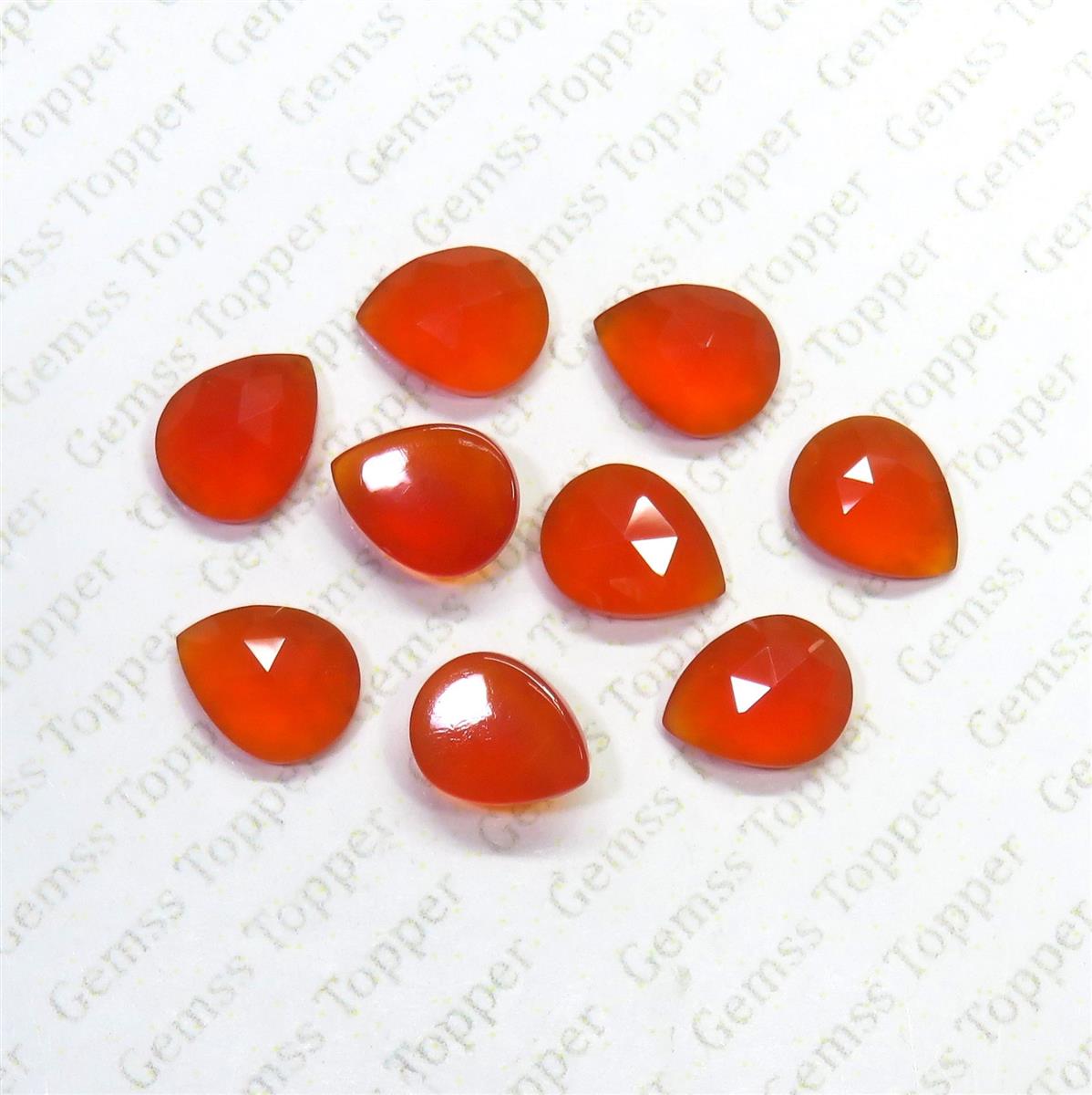Carnelian 3x5 mm Pear Rose Cut